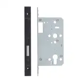 VDL0060-ST-PVDBLK - Zoo Hardware Vier DIN Single Throw Euro Deadlock 60mm Backset with 2pc Square Forend - PVD Black Finish