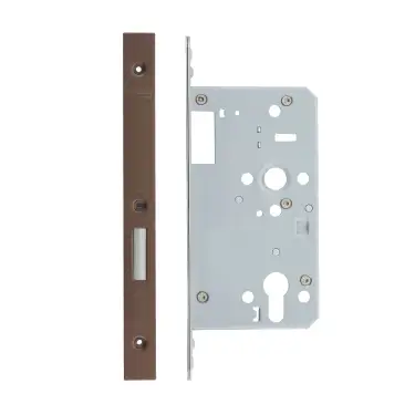 Click Here To Enlarge This Photo Of VDL0060-ST-PVDBZ - Zoo Hardware Vier DIN Single Throw Euro Deadlock 60mm Backset with 2pc Square Forend - PVD Bronze Finish
