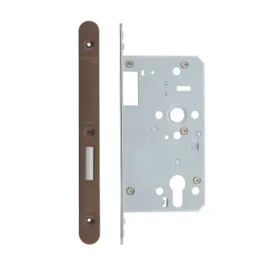 Click Here To Enlarge This Photo Of VDL0060-ST-R-PVDBZ - Zoo Hardware Vier DIN Single Throw Euro Deadlock 60mm Backset with 2pc Radius Forend - PVD Bronze Finish