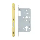 VDL0060-ST-R-PVDG - Zoo Hardware Vier DIN Single Throw Euro Deadlock 60mm Backset with 2pc Radius Forend - PVD Gold Finish