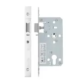 VDL7255-NL-PSS - Zoo Hardware Vier DIN Nightlatch 55mm Backset (72mm Centres) with 2pc Square Forend - Polished Stainless Steel Finish