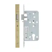 VDL7255-NL-PVDSB - Zoo Hardware Vier DIN Nightlatch 55mm Backset (72mm Centres) with 2pc Square Forend - PVD Satin Brass Finish