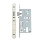VDL7255-NL-R-SSS - Zoo Hardware Vier DIN Nightlatch 55mm Backset (72mm Centres) with 2pc Radius Forend - Satin Stainless Steel Finish
