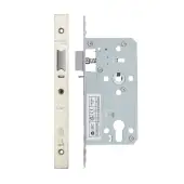 VDL7255-NL-SSS - Zoo Hardware Vier DIN Nightlatch 55mm Backset (72mm Centres) with 2pc Square Forend - Satin Stainless Steel Finish
