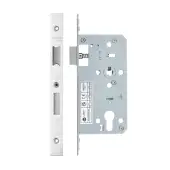 VDL7255-PSS - Zoo Hardware Vier DIN Euro Sashlock 55mm Backset (72mm Centres) with 2pc Square Forend - Polished Stainless Steel Finish