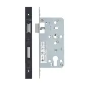 VDL7255-PVDBLK - Zoo Hardware Vier DIN Euro Sashlock 55mm Backset (72mm Centres) with 2pc Square Forend - PVD Black Finish