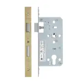 VDL7255-PVDSB - Zoo Hardware Vier DIN Euro Sashlock 55mm Backset (72mm Centres) with 2pc Square Forend - PVD Satin Brass Finish