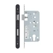 VDL7255-R-PVDBLK - Zoo Hardware Vier DIN Euro Sashlock 55mm Backset (72mm Centres) with 2pc Radius Forend - PVD Black Finish