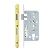 VDL7255-R-PVDG - Zoo Hardware Vier DIN Euro Sashlock 55mm Backset (72mm Centres) with 2pc Radius Forend - PVD Gold Finish