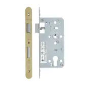 VDL7255-R-PVDSB - Zoo Hardware Vier DIN Euro Sashlock 55mm Backset (72mm Centres) with 2pc Radius Forend - PVD Satin Brass Finish
