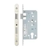 VDL7255-R-SSS - Zoo Hardware Vier DIN Euro Sashlock 55mm Backset (72mm Centres) with 2pc Radius Forend - Satin Stainless Steel Finish