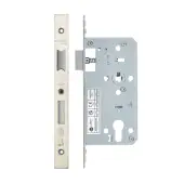 VDL7255-SSS - Zoo Hardware Vier DIN Euro Sashlock 55mm Backset (72mm Centres) with 2pc Square Forend - Satin Stainless Steel Finish