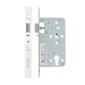 VDL7260-NL-PCW - Zoo Hardware Vier DIN Nightlatch 60mm Backset (72mm Centres) with 2pc Square Forend - Powder Coated White Finish