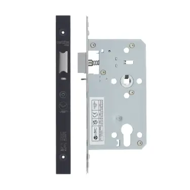 Click Here To Enlarge This Photo Of VDL7260-NL-PVDBLK - Zoo Hardware Vier DIN Nightlatch 60mm Backset (72mm Centres) with 2pc Square Forend - PVD Black Finish