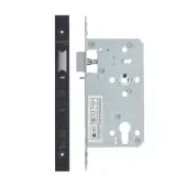 VDL7260-NL-PVDBLK - Zoo Hardware Vier DIN Nightlatch 60mm Backset (72mm Centres) with 2pc Square Forend - PVD Black Finish