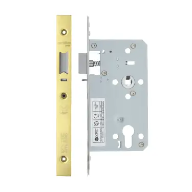 Click Here To Enlarge This Photo Of VDL7260-NL-PVDG - Zoo Hardware Vier DIN Nightlatch 60mm Backset (72mm Centres) with 2pc Square Forend - PVD Gold Finish