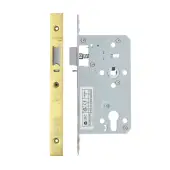VDL7260-NL-PVDG - Zoo Hardware Vier DIN Nightlatch 60mm Backset (72mm Centres) with 2pc Square Forend - PVD Gold Finish