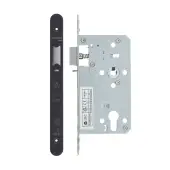 VDL7260-NL-R-PVDBLK - Zoo Hardware Vier DIN Nightlatch 60mm Backset (72mm Centres) with 2pc Radius Forend - PVD Black Finish