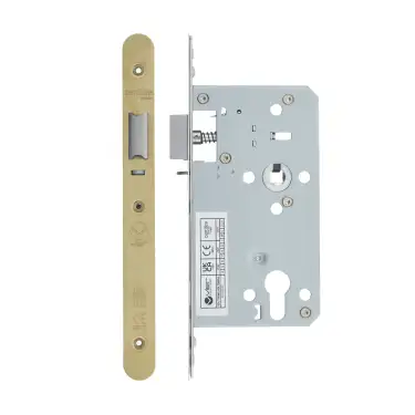 Click Here To Enlarge This Photo Of VDL7260-NL-R-PVDSB - Zoo Hardware Vier DIN Nightlatch 60mm Backset (72mm Centres) with 2pc Radius Forend - PVD Satin Brass Finish