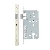 VDL7260-NL-R-SSS - Zoo Hardware Vier DIN Nightlatch 60mm Backset (72mm Centres) with 2pc Radius Forend - Satin Stainless Steel Finish