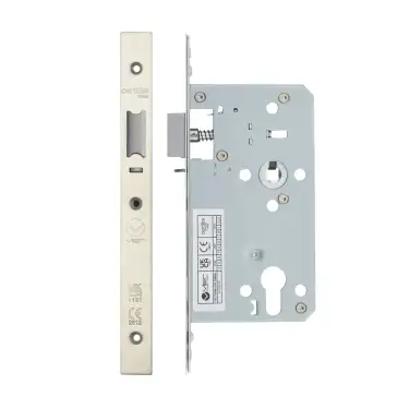 Click Here To Enlarge This Photo Of VDL7260-NL-SSS - Zoo Hardware Vier DIN Nightlatch 60mm Backset (72mm Centres) with 2pc Square Forend - Satin Stainless Steel Finish