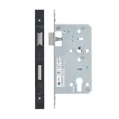 VDL7260-PVDBLK - Zoo Hardware Vier DIN Euro Sashlock 60mm Backset (72mm Centres) with 2pc Square Forend - PVD Black Finish