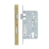 VDL7260-PVDSB - Zoo Hardware Vier DIN Euro Sashlock 60mm Backset (72mm Centres) with 2pc Square Forend - PVD Satin Brass Finish