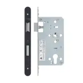 VDL7260-R-PCB - Zoo Hardware Vier DIN Euro Sashlock 60mm Backset (72mm Centres) with 2pc Radius Forend - Powder Coated Black Finish
