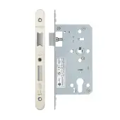 VDL7260-R-SSS - Zoo Hardware Vier DIN Euro Sashlock 60mm Backset (72mm Centres) with 2pc Radius Forend - Satin Stainless Steel Finish