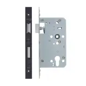 VDL7260-ST-PVDBLK - Zoo Hardware Vier DIN Single Throw Euro Sashlock 60mm Backset (72mm Centres) with 2pc Square Forend - PVD Black Finish