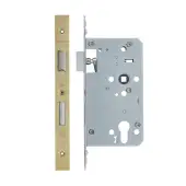 VDL7260-ST-PVDSB - Zoo Hardware Vier DIN Single Throw Euro Sashlock 60mm Backset (72mm Centres) with 2pc Square Forend - PVD Satin Brass Finish