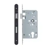 VDL7260-ST-R-PCB - Zoo Hardware Vier DIN Single Throw Euro Sashlock 60mm Backset (72mm Centres) with 2pc Radius Forend - Powder Coated Black Finish