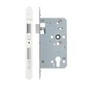 VDL7260-ST-R-PCW - Zoo Hardware Vier DIN Single Throw Euro Sashlock 60mm Backset (72mm Centres) with 2pc Radius Forend - Powder Coated White Finish
