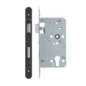VDL7260-ST-R-PVDBLK - Zoo Hardware Vier DIN Single Throw Euro Sashlock 60mm Backset (72mm Centres) with 2pc Radius Forend - PVD Black Finish
