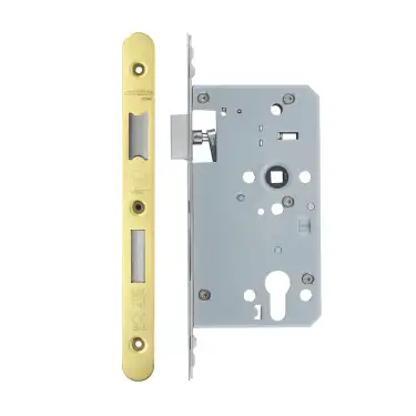 Click Here To Enlarge This Photo Of VDL7260-ST-R-PVDG - Zoo Hardware Vier DIN Single Throw Euro Sashlock 60mm Backset (72mm Centres) with 2pc Radius Forend - PVD Gold Finish