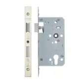 VDL7260-ST-SSS - Zoo Hardware Vier DIN Single Throw Euro Sashlock 60mm Backset (72mm Centres) with 2pc Square Forend - Satin Stainless Steel Finish