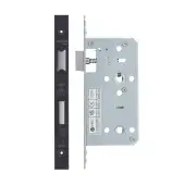 VDL7855-PVDBLK - Zoo Hardware Vier DIN Bathroom Lock 55mm Backset (78mm Centres) with 2pc Square Forend - PVD Black Finish
