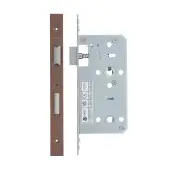 VDL7855-PVDBZ - Zoo Hardware Vier DIN Bathroom Lock 55mm Backset (78mm Centres) with 2pc Square Forend - PVD Bronze Finish