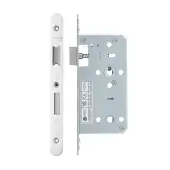 VDL7855-R-PSS - Zoo Hardware Vier DIN Bathroom Lock 55mm Backset (78mm Centres) with 2pc Radius Forend - Polished Stainless Steel Finish