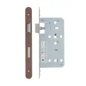 VDL7855-R-PVDBZ - Zoo Hardware Vier DIN Bathroom Lock 55mm Backset (78mm Centres) with 2pc Radius Forend - PVD Bronze Finish
