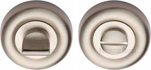 Click Here To Enlarge This Photo Of V6720-SN Heritage Brass Thumbturn & Emergency Release Satin Nickel Finish