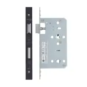 VDL7860-PVDBLK - Zoo Hardware Vier DIN Bathroom Lock 60mm Backset (78mm Centres) with 2pc Square Forend - PVD Black Finish