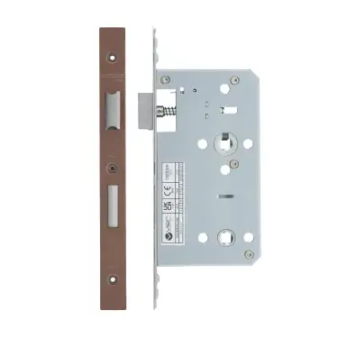 Click Here To Enlarge This Photo Of VDL7860-PVDBZ - Zoo Hardware Vier DIN Bathroom Lock 60mm Backset (78mm Centres) with 2pc Square Forend - PVD Bronze Finish