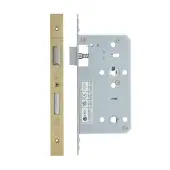VDL7860-PVDSB - Zoo Hardware Vier DIN Bathroom Lock 60mm Backset (78mm Centres) with 2pc Square Forend - PVD Satin Brass Finish