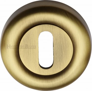 Click Here To Enlarge This Photo Of V6722-AT Heritage Brass Key Escutcheon Antique Brass Finish