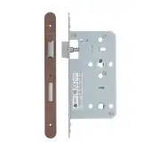 VDL7860-R-PVDBZ - Zoo Hardware Vier DIN Bathroom Lock 60mm Backset (78mm Centres) with 2pc Radius Forend - PVD Bronze Finish