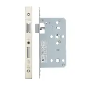 VDL7860-SSS - Zoo Hardware Vier DIN Bathroom Lock 60mm Backset (78mm Centres) with 2pc Square Forend - Satin Stainless Steel Finish