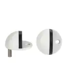 ZAS06B-PCW - Zoo Hardware Oval Floor Mounted Door Stop 45mm (Face Fix) Powder Coated White Finish