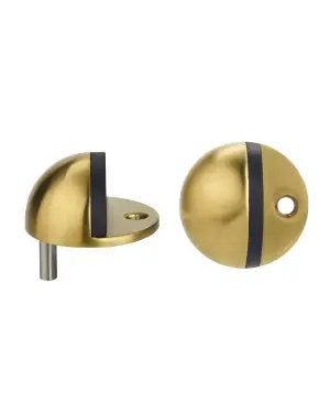 Click Here To Enlarge This Photo Of ZAS06B-PVDSB - Zoo Hardware Oval Floor Mounted Door Stop 45mm (Face Fix) PVD Satin Brass Finish