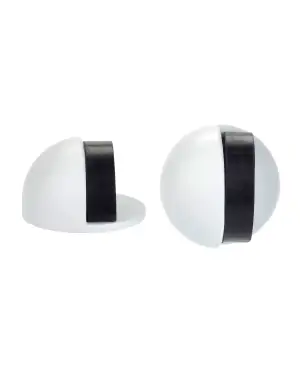 Click Here To Enlarge This Photo Of ZAS06-PCW - Zoo Hardware Oval Floor Mounted Door Stop 45mm (Concealed Fix) Powder Coated White Finish